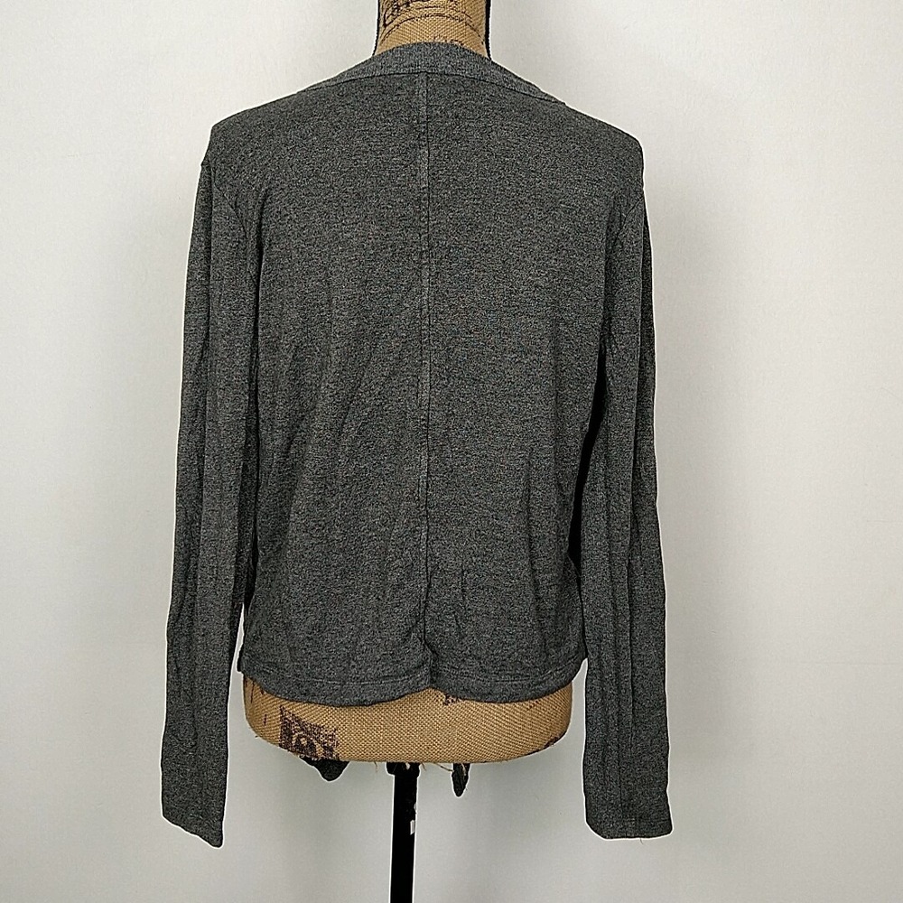 Lou & Grey Cardigan Women Small Gray Draped Open Front Heathered Long Sleeve - Picture 4 of 8